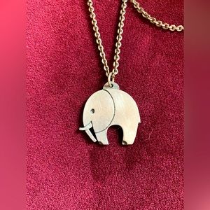 Signed Jergen Jensen Elephant Pendant Necklace